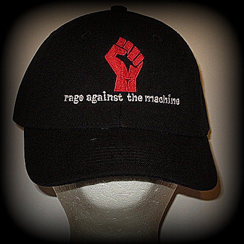 RAGE AGAINST THE MACHINE- Embroidered Baseball Cap. One Size Fits All. Velcro Back.Unisex
